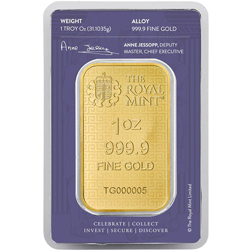 Stunning 1 oz Great Britain Three Graces Gold Bar, .9999 Fine, Royal Mint Engravers