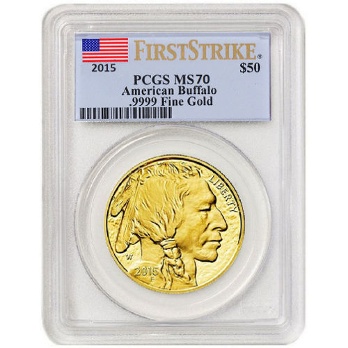 Perfect 2015 1 oz American Gold Buffalo PCGS MS70 Investment Coin