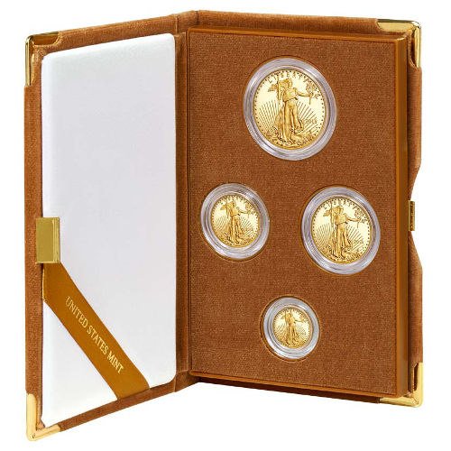 2016-W 30th Anniversary Proof American Gold Eagle 4-Coin Set with Box & COA