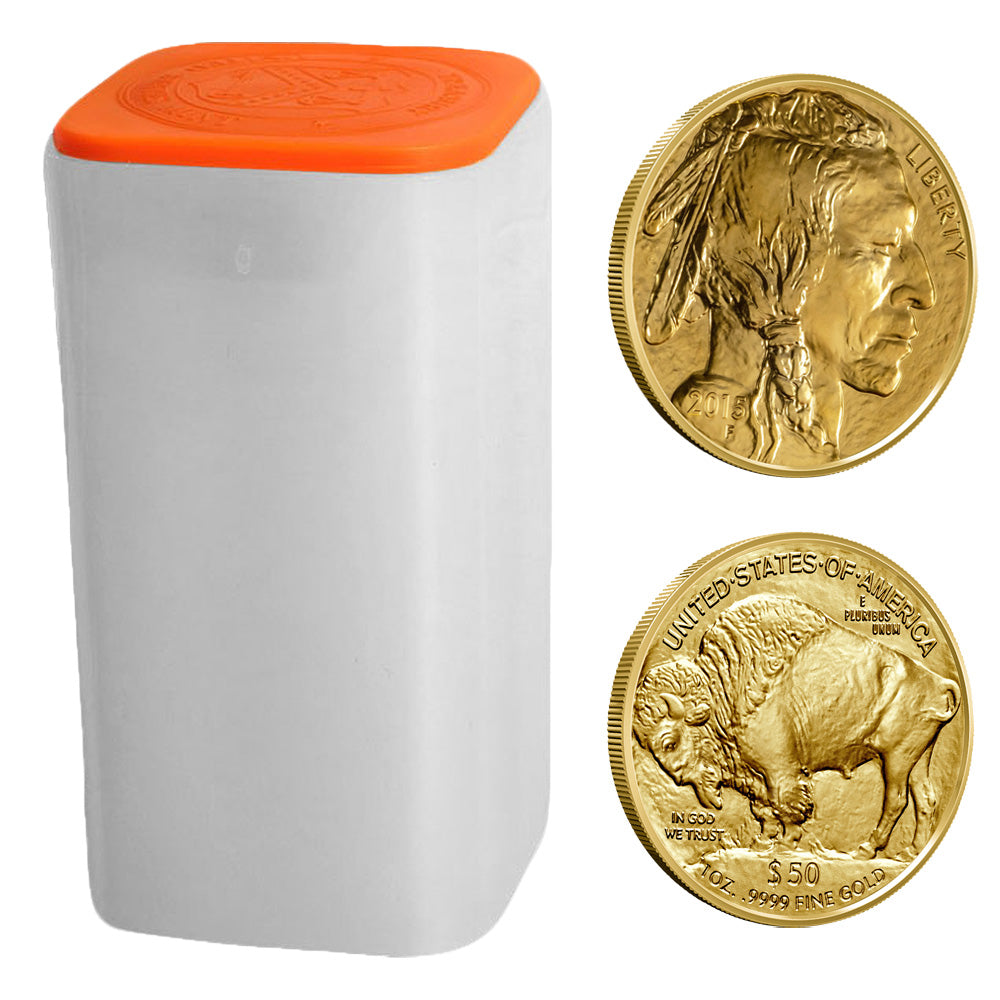 Authentic American Gold Buffalo Coin Tube: 20x 1 Oz .9999 Pure Gold