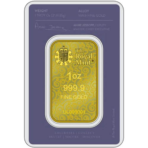 Royal Mint Una and Lion 1 oz .9999 Fine Gold Bar