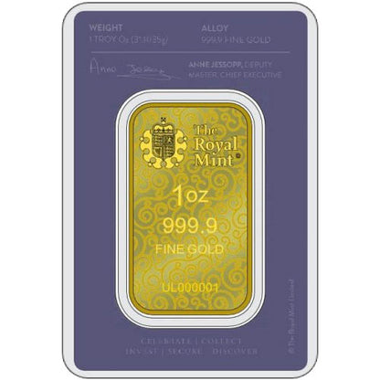 Royal Mint Una and Lion 1 oz .9999 Fine Gold Bar