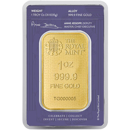 Stunning 1 oz Great Britain Three Graces Gold Bar, .9999 Fine, Royal Mint Engravers