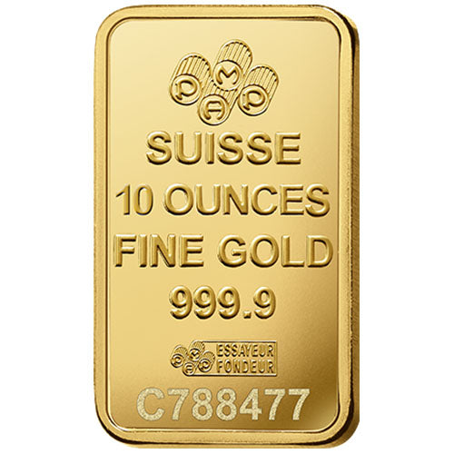 Premium 10 oz PAMP Suisse Fortuna .9999 Fine Gold Bar with Assay
