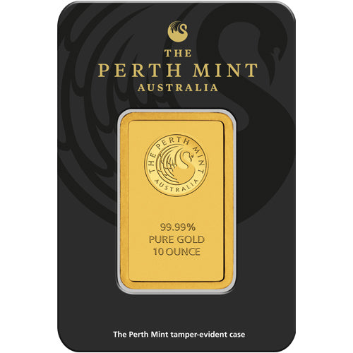 Premium 10 oz Perth Mint Gold Bar with Assay - Investment Grade Bullion