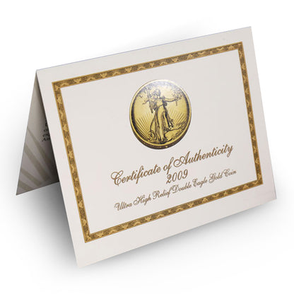 2009 Ultra High Relief Gold Double Eagle Coin - 1 oz .9999 Pure Gold