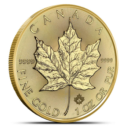 2018 1 oz Canadian Gold Maple Leaf: .9999 Pure Bullion Coin, Brilliant Uncirculated