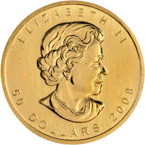 2008 1 Ounce Canadian Gold Maple Leaf Coin .99999 Pure Bullion Investment