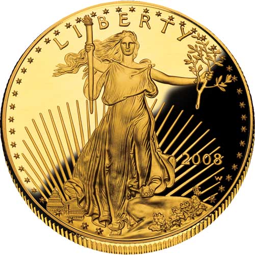 Exquisite 2008-W 1/10 oz Proof American Gold Eagle Coin, Box & CoA