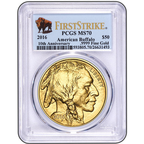2016 1 oz American Gold Buffalo Coin PCGS MS70 First Strike Certified