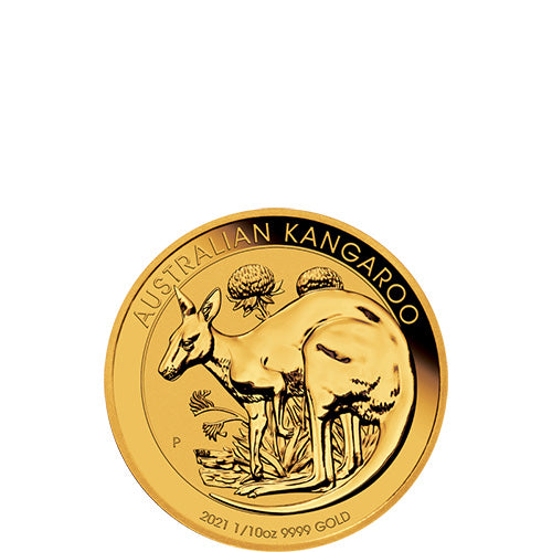 2021 1/10 Ounce Australian Gold Kangaroo Bullion Coin - Perth Mint Investment