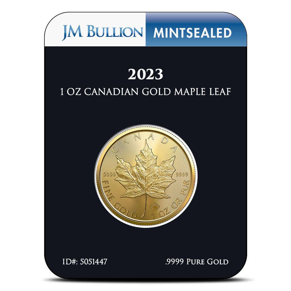 2023 1 oz Canadian Gold Maple Leaf Coin - .9999 Pure Gold Bullion