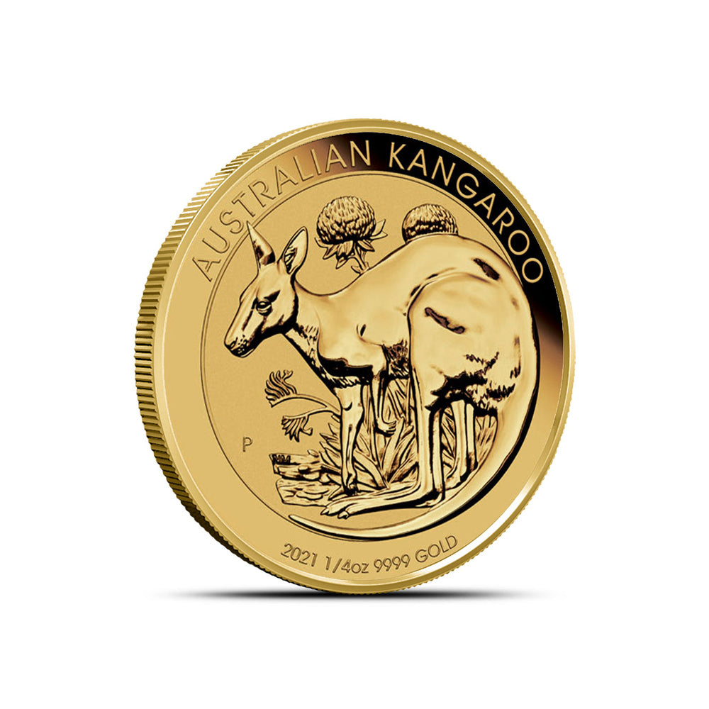 2021 Australian Gold Kangaroo 1/4 oz Coin - Iconic Pure Gold Bullion