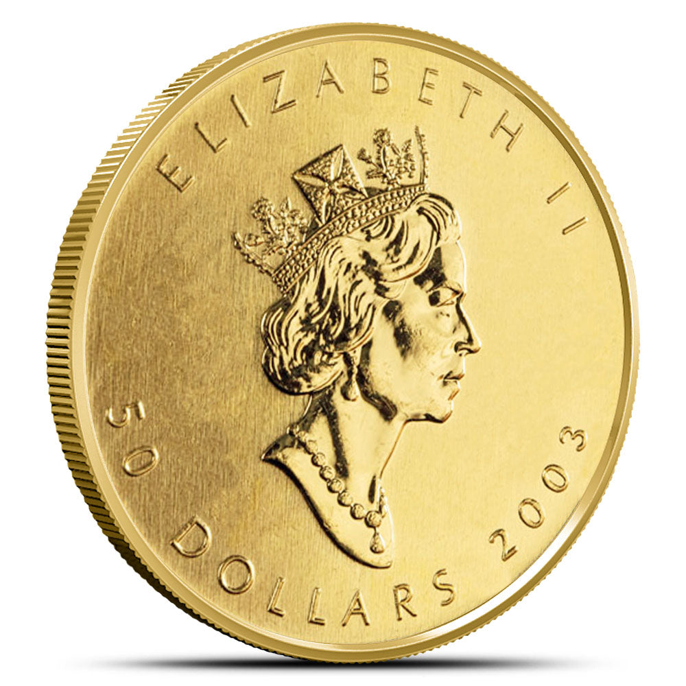 2003 1 oz Canadian Gold Maple Leaf Coin - .9999 Pure Bullion