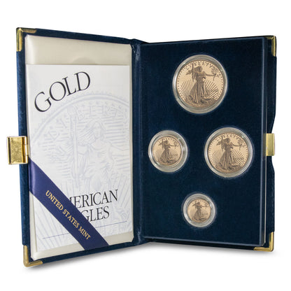 2002-W American Gold Eagle 4-Coin Proof Set with Box and Certificate of Authenticity