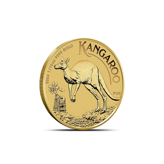 2024 1/10 oz Australian Gold Kangaroo Coin: Brilliant Uncirculated Collectible Bullion