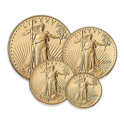 2025-W Proof American Gold Eagle 4-Coin Set: 1.85 oz Gold Collectible