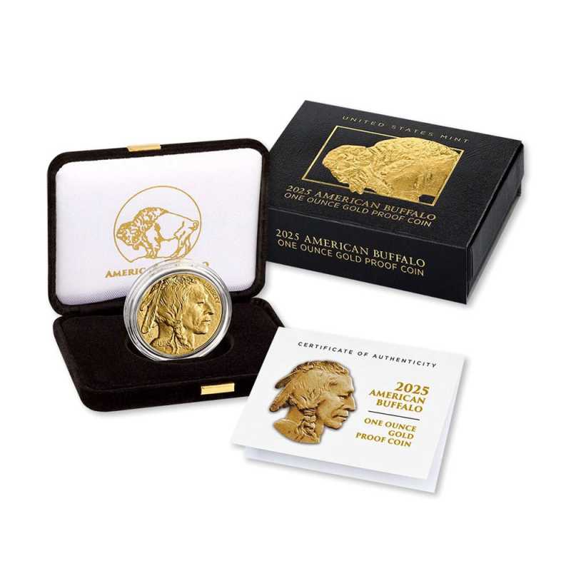 Prestigious 2025-W 1 oz Proof American Gold Buffalo Coin with Box & CoA