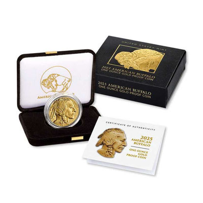 Prestigious 2025-W 1 oz Proof American Gold Buffalo Coin with Box & CoA