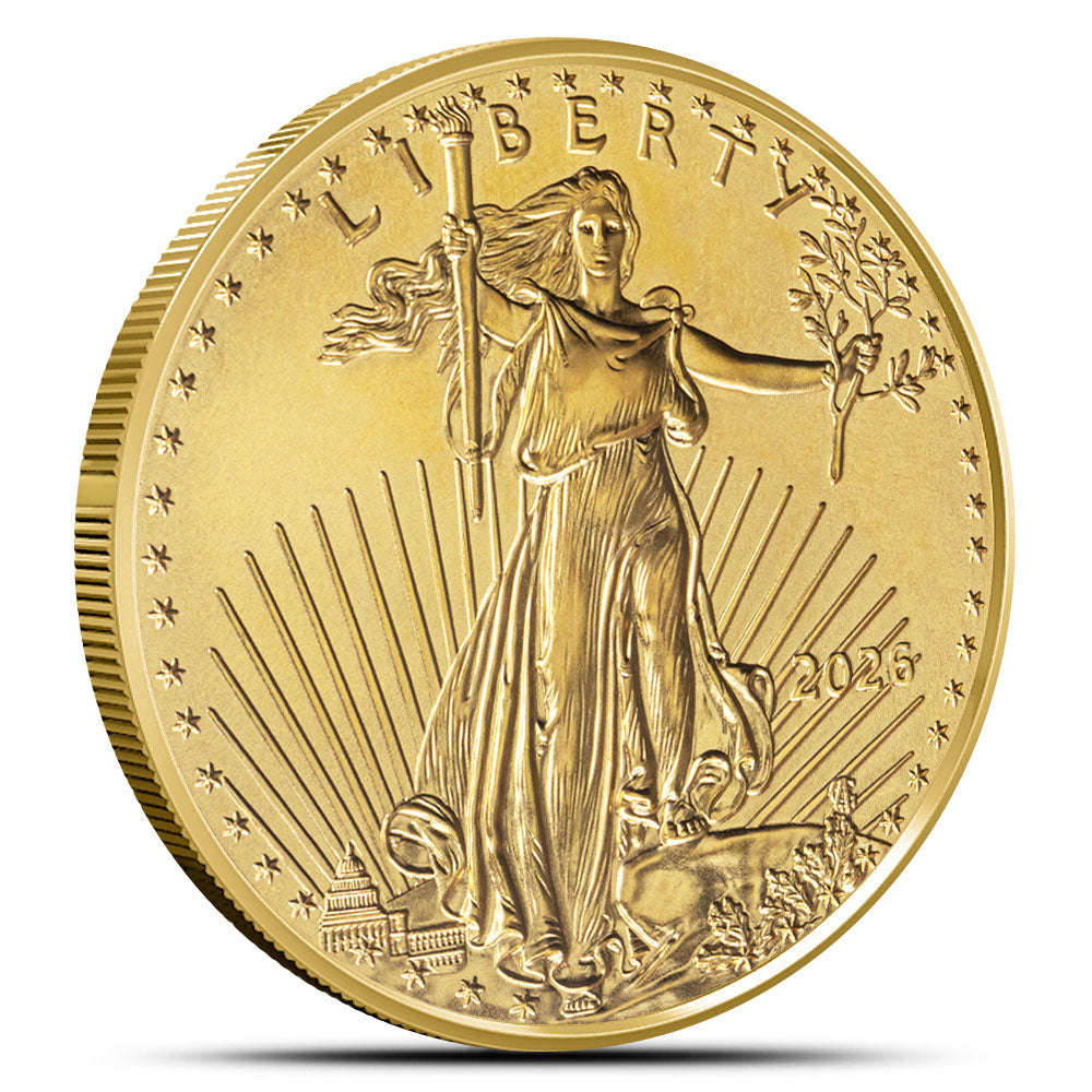 2026 American Gold Eagle 1/2 Ounce Gold Coin Tube (40 BU Coins)