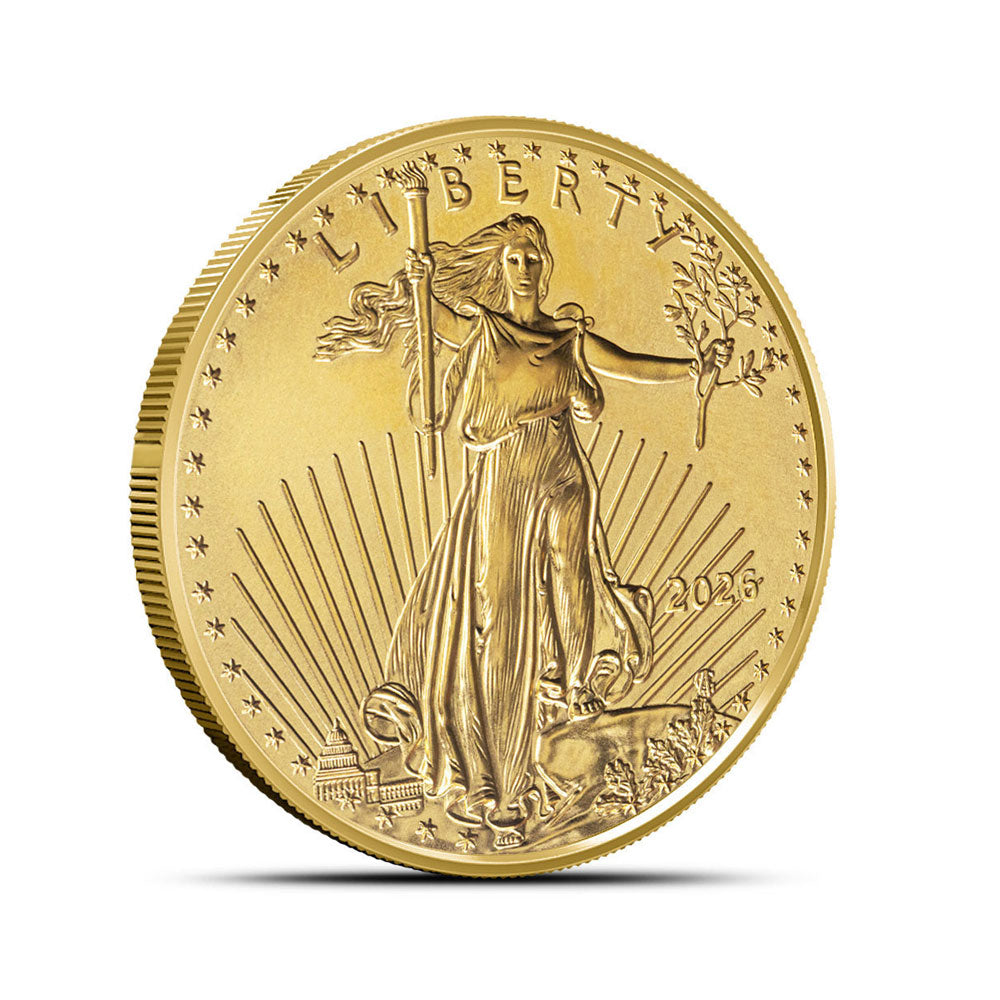 2026 1/2 oz American Gold Eagle BU Coin - Iconic Lady Liberty, Bald Eagle Design