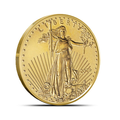 2026 1/2 oz American Gold Eagle BU Coin - Iconic Lady Liberty, Bald Eagle Design