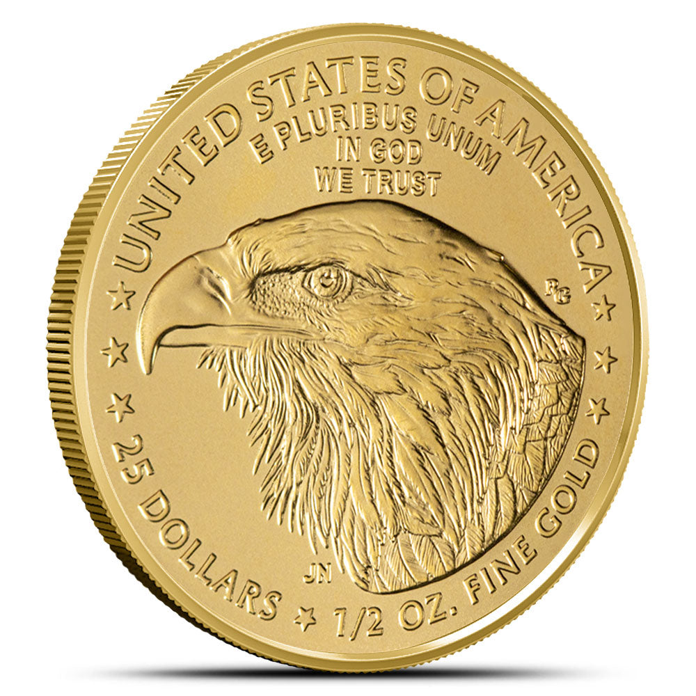 2026 1/2 oz American Gold Eagle BU Coin - Iconic Lady Liberty, Bald Eagle Design