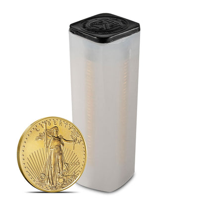 2026 American Gold Eagle 1/10 oz Coin Tube, 50 BU Coins, US Mint