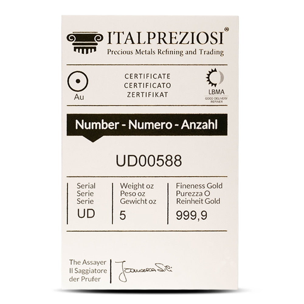 Premium 5 Oz Gold Bar - .999+ Fine Bullion from Varied Global Mints