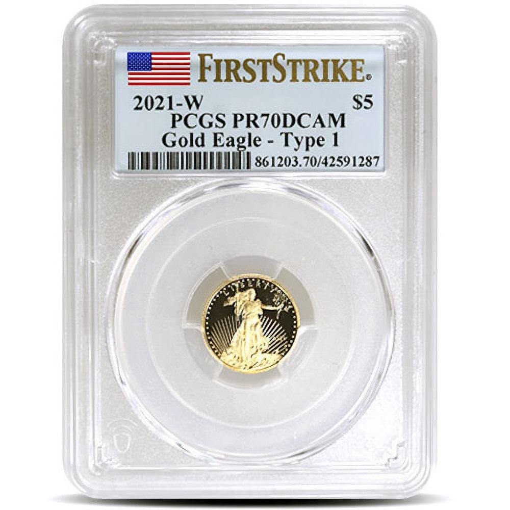 Flawless 2021-W 1/10 oz Proof Gold Eagle PCGS PR70 DCAM FS Coin