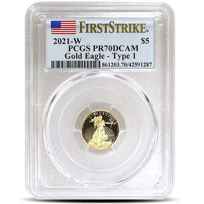Flawless 2021-W 1/10 oz Proof Gold Eagle PCGS PR70 DCAM FS Coin