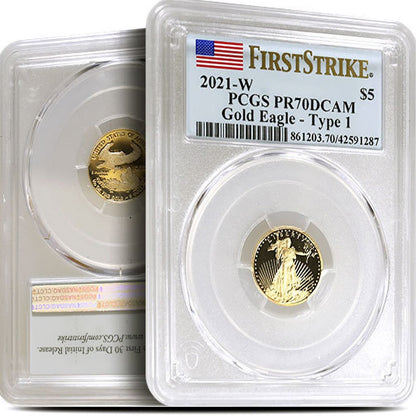 Flawless 2021-W 1/10 oz Proof Gold Eagle PCGS PR70 DCAM FS Coin