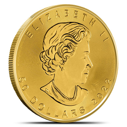 2022 1 oz Canadian Gold Maple Leaf Coin .9999 Pure Fine Bullion