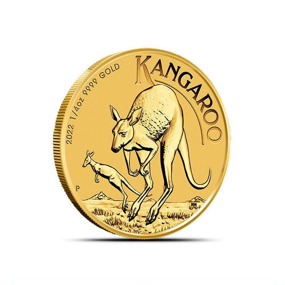 Majestic 2022 Australian Gold Kangaroo Coin, 1/4 Ounce .9999 Fine Bullion