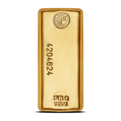 Premium 1 Kilo Perth Mint Cast Gold Bar - .9999 Fine Gold Bullion