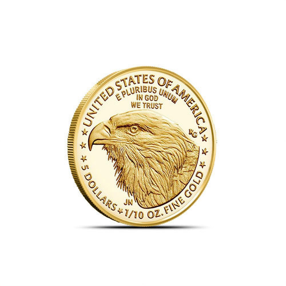 2022-W 1/10 oz Proof American Gold Eagle Coin - Lady Liberty & Eagle