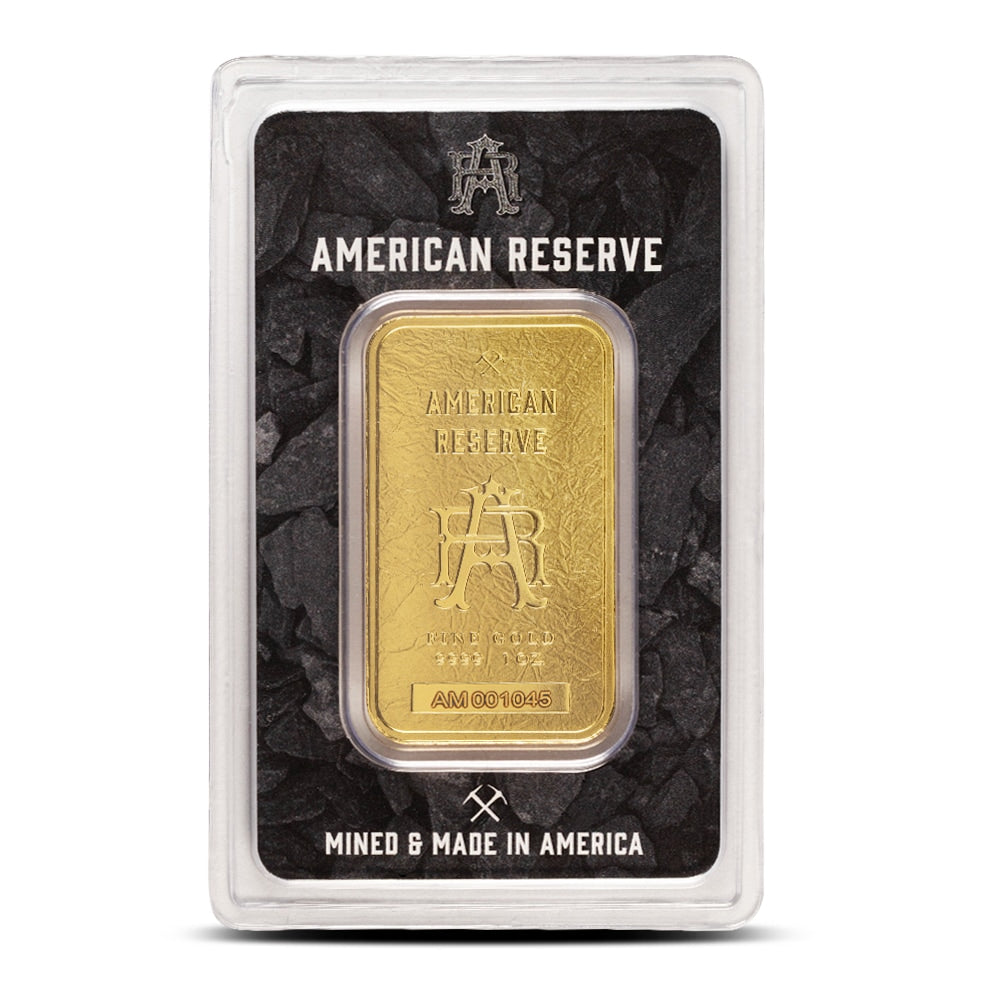 Premium 1 oz American Reserve .9999 Pure Gold Bar with Assay Card