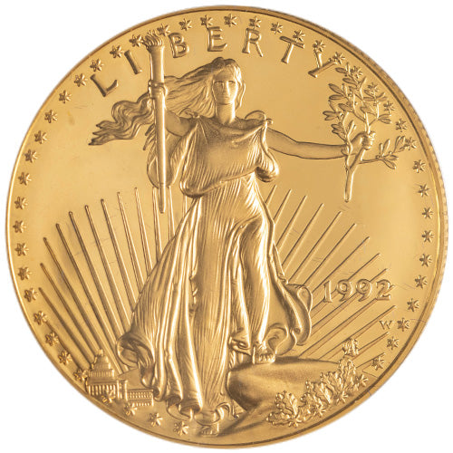 Collectible 1992-W 1 Oz Proof American Gold Eagle Coin, Box & Certificate