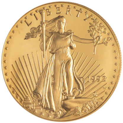 Collectible 1992-W 1 Oz Proof American Gold Eagle Coin, Box & Certificate