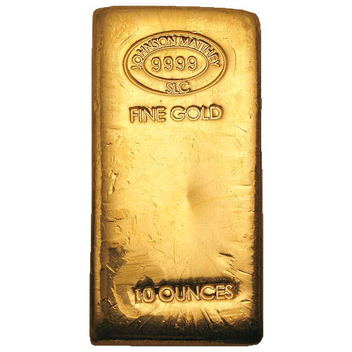 10 Ounce Johnson Matthey .9999 Pure Gold Bar – Iconic Investment Grade Bullion