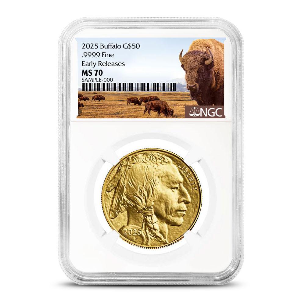 Flawless 2025 1 oz American Gold Buffalo Coin NGC MS70 ER Certified Investment