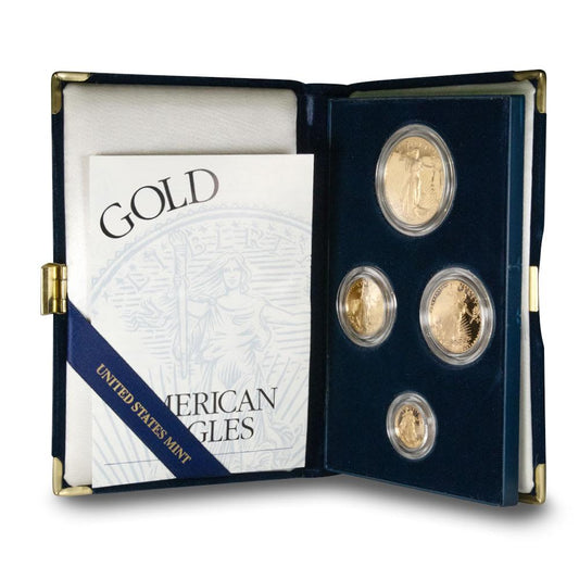 1997-W Proof American Gold Eagle 4-Coin Set: Iconic Collector's Edition with CoA
